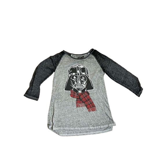 Star Wars gray Darth Vader Scarf raglan tee - Picture 1 of 6